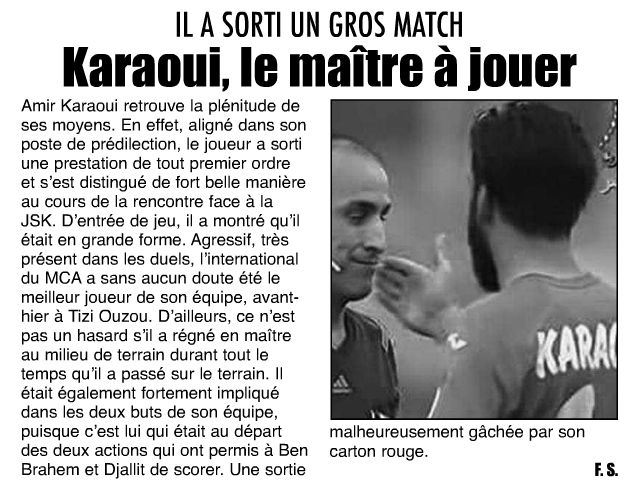 Samedi 28.03.2015 à Tizi Ouzou JSK-MCA 1-2