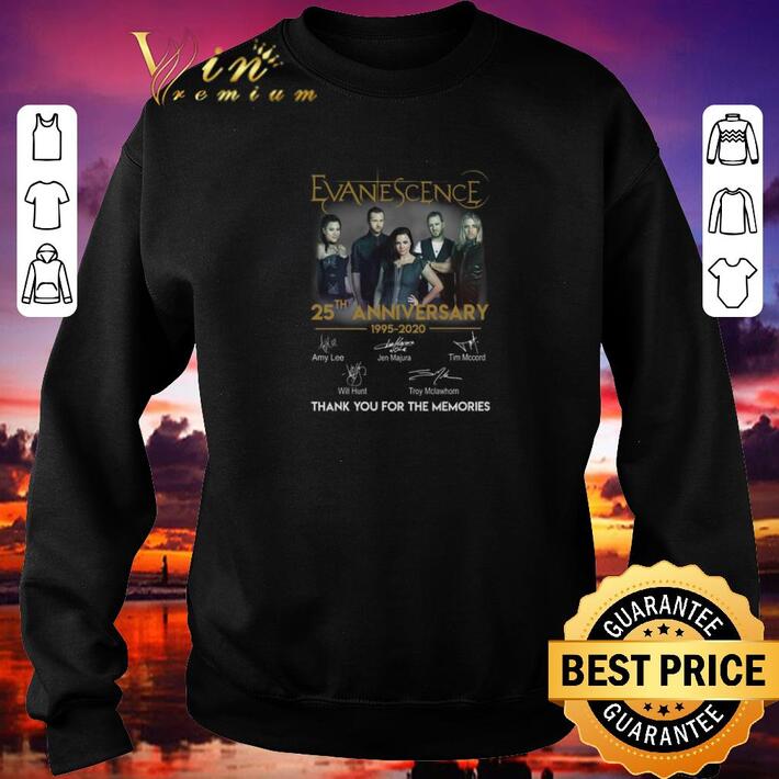 Awesome Evanescence 25th anniversary 1995-2020 signatures shirt