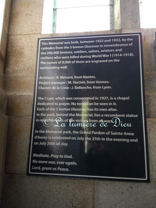 Sainte-Anne d'Auray, le mémorial de la grande guerre