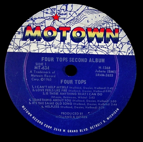 The Four Tops : Album " Second Album " Motown Records MS 634 [ US ]