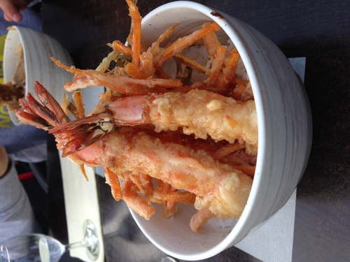 tiens un bol ;oP tempura de gambas et de légumes ! miam !