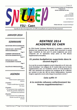 Bulletin académique - Janvier 2014