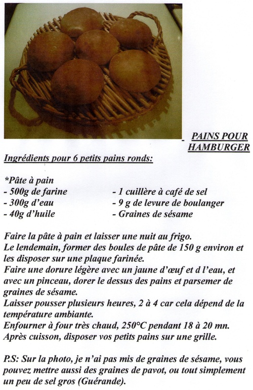 PETITS PAINS RONDS POUR HAMBURGER