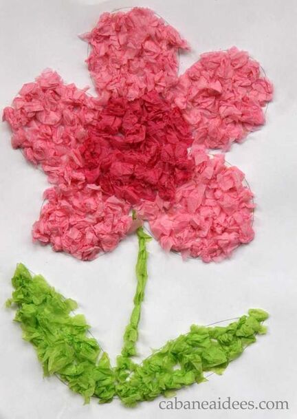 Idée Pinterest : Réaliser une fleur en collage uniquement