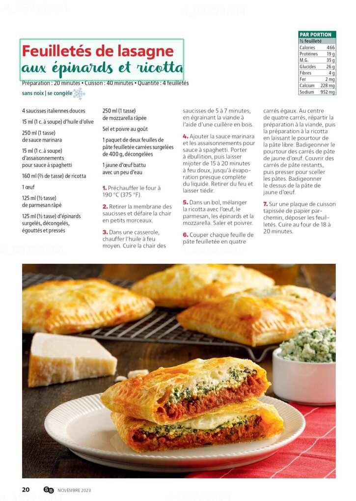 Recettes 38 - 5/15 - Nos meilleurs plats à saveur de lasagne (11 pages)