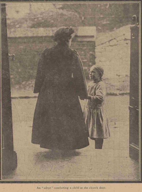 Belgian Miner Founds a New Religion (Daily Mirror, Wednesday 14 December 1910)-Adept with child