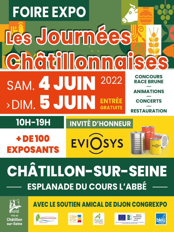 Les Journées Châtillonnaises vous attendent, sur le Cours l'Abbé à Châtillon sur Seine,  les 4 et 5 juin 2022...