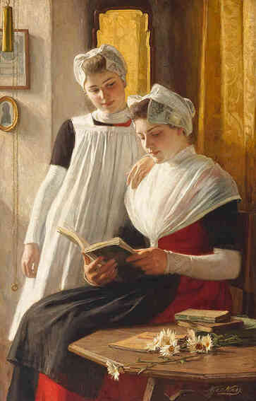 02 - Les jeunes filles à la lecture - peinture suite