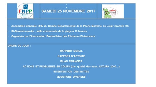 Samedi 25 novembre: Assemblée générale du CPML50