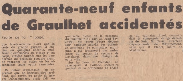 - L'accident de car de Février 1973