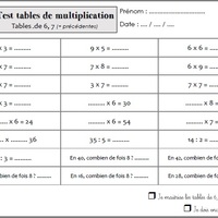 Tables de multiplication - Enveloppes MHM et blasons - Craie hâtive