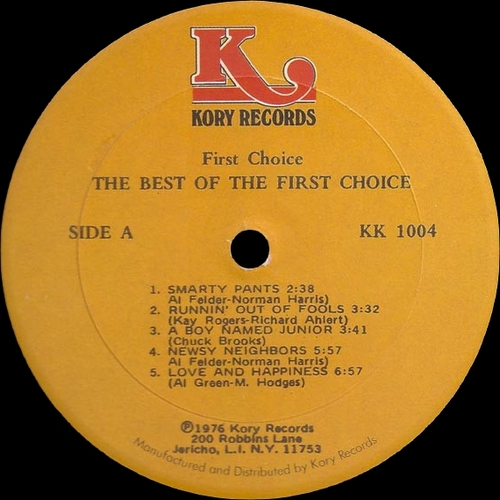 First Choice : Album " The Best Of First Choice " Kory Records KK1004 [ US ]