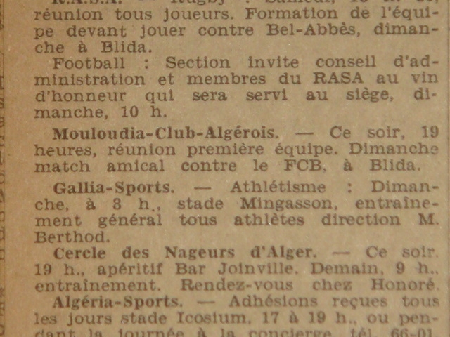 27.3.1932 à Blida amical FCB-MCA