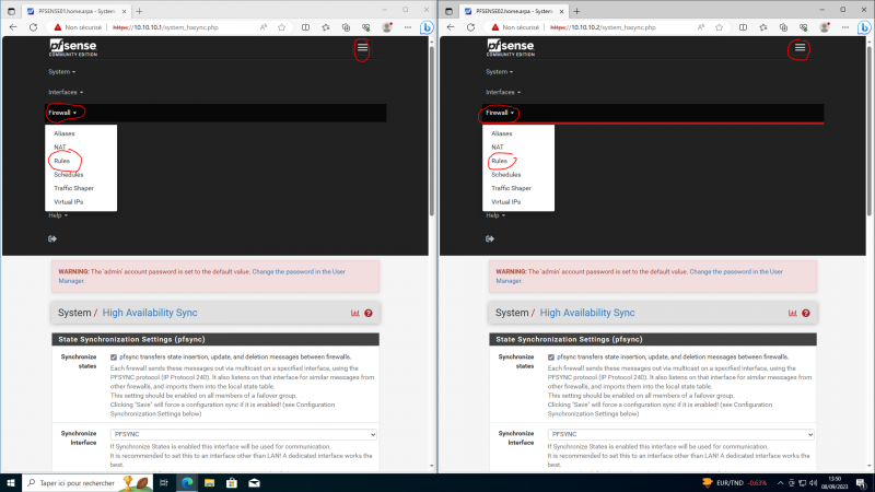 Cluster de Pfsense (VIP CARP)