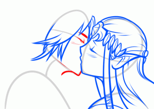 how to draw link and zelda kissing step 7