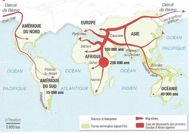 Résultat de recherche d'images pour "carte migrations préhistoire"