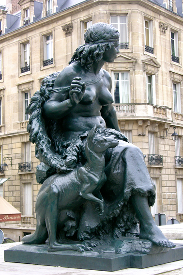 Statues de femmes dans l'espace public : les continents à Orsay