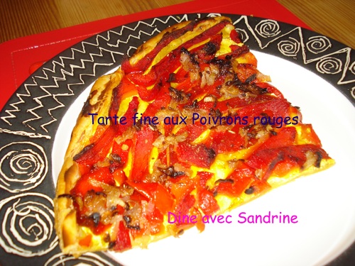 Une Tarte fine aux Poivrons rouges