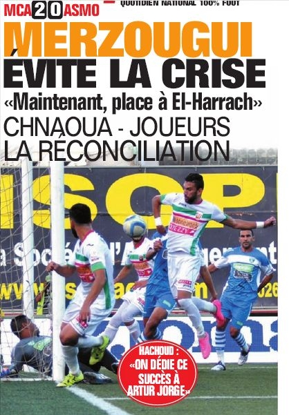 Jeudi 17.9.2015 à Bologhine MCA-ASMO 2-0