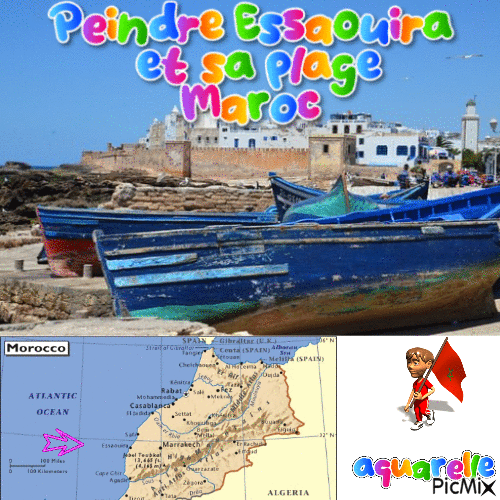 Dessin et peinture - vidéo 3975 : Comment peindre la plage d'Essaouira ( Maroc ) ? - aquarelle.