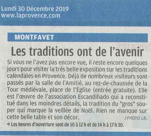 Traditions calendales en Provence décembre 2019