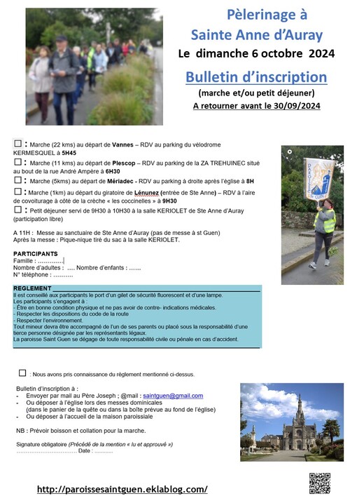 Bulletin d'inscription  