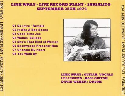 Live à la demande! Link Wray - 1974-09-XX KSAN Sausalito CA FM