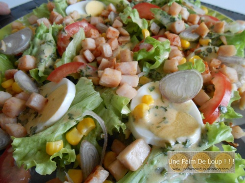 Salade Composee Tiede Aux Des De Poulet Une Faim De Loup