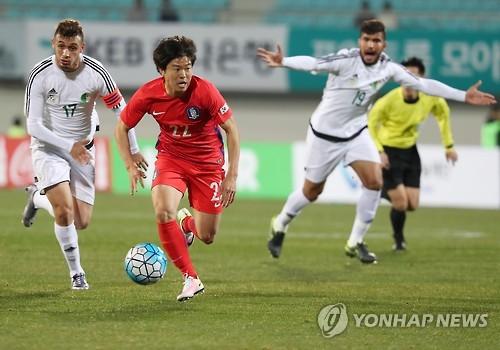 Vendredi 25.3.2016 à Seoul Amical U23 Corée du Sud-EN 2-0