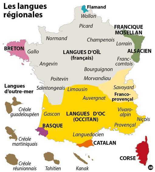 Carte des langues régionales