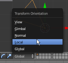 Passer en mode de coordonnées locales