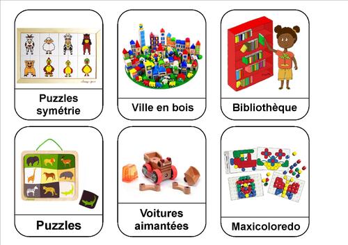 Les étiquettes "coins"  et activités de la classe