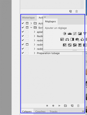 Photoshop: préférences et panneaux de droite