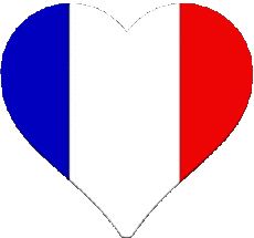 Drapeaux Europe France National Coeur : Gif Service
