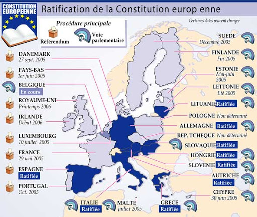 Coup d'arrêt au rêve européen avec le non français au traité constitutionnel