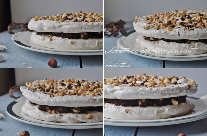 Gâteau de meringue chocolat-noisettes