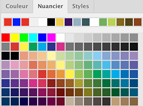 Copier-coller, déplacement, choix de couleurs