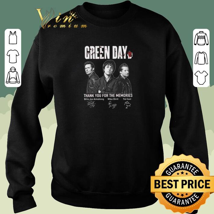 Nice Green Day thank you for the memories signatures shirt
