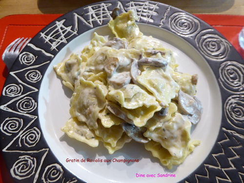 Un Gratin de Raviolis aux Champignons