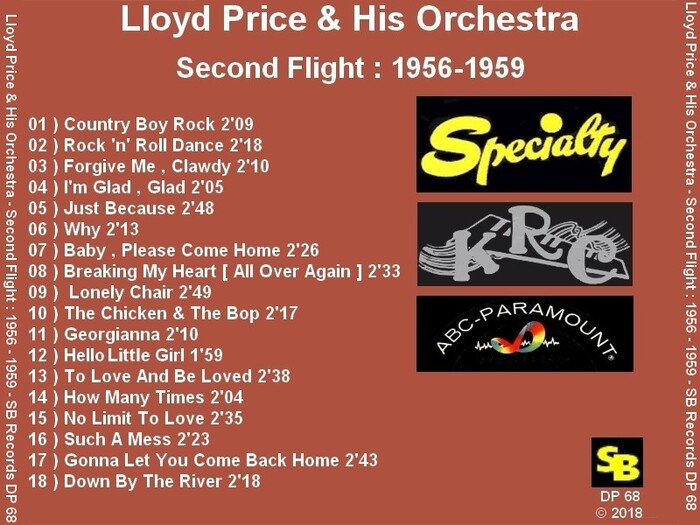 Lloyd Price & His Orchestra " Second Flight 1957-1959 " SB Records DP 68 [ FR ]