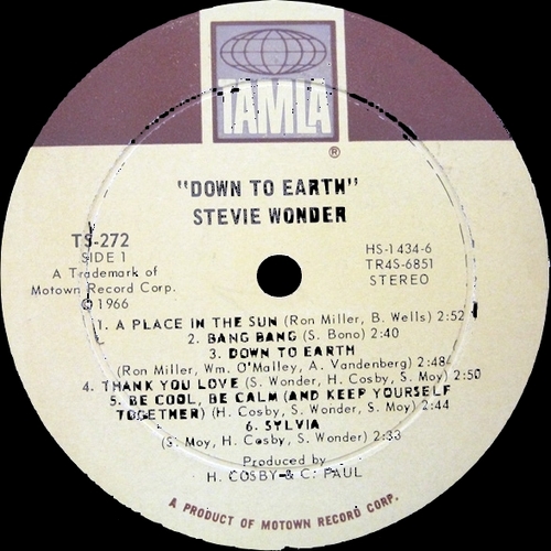 Stevie Wonder : Album " Down To Earth " Tamla Records TS 272 [ US ]