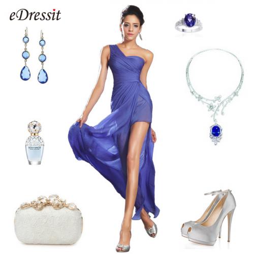 Robe de soirée longue asymétrique pour mariage