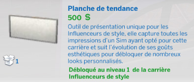 Carrière "Influenceur de style"