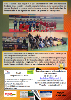 Dates des stages futsal et d'été 2023