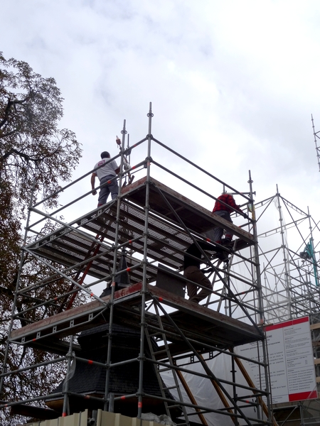 Bénédiction du nouveau coq de l'église Saint Pierre de Châtillon sur Seine