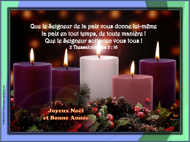 Joyeux Noël et Bonne Année - 2 Thessaloniciens 3 : 16 - Ecrin2moncoeur