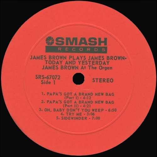 1965 James Brown At The Organ : Album " James Brown Plays Today And Yesterday " Smash Records SRS 67072 [ US ]