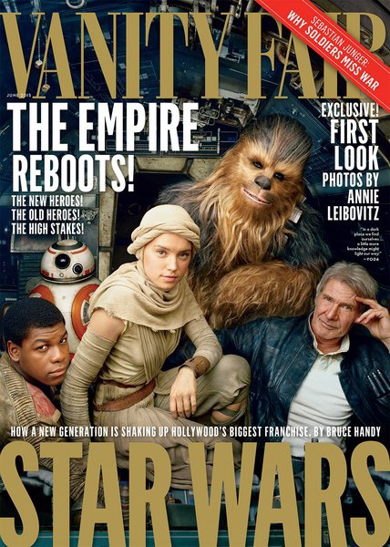 Star Wars : Le Réveil de la Force, des nouveaux et des anciens héros en couverture de Vanity Fair