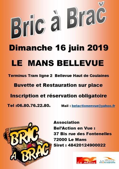 Bric à Brac organisé le dimanche 16 juin ! Infos et réservations par téléphone ou directement à l'association !