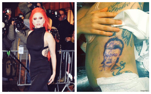 Lady Gaga s'est fait tatouer le visage de David Bowie